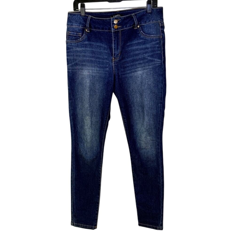 d. Jeans Dark Wash Skinny Ankle Jeans Double Button Mid Rise Jeggings Size 12